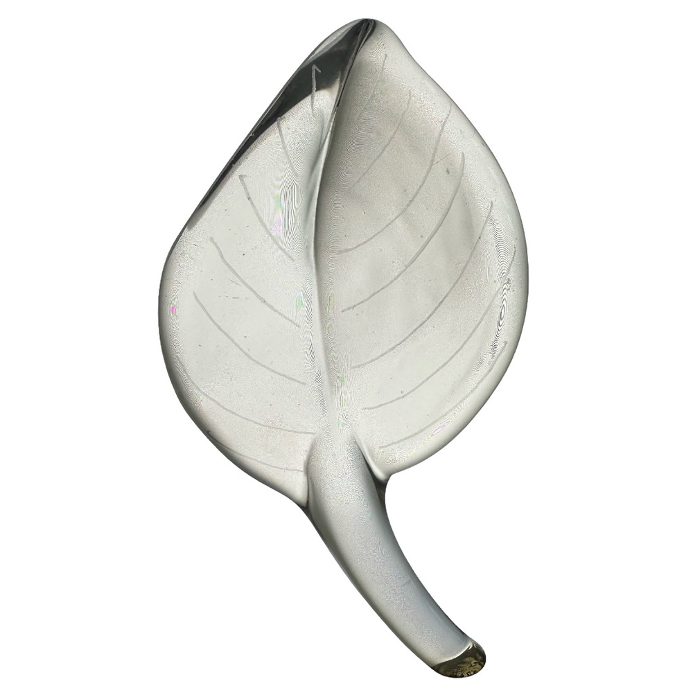 Clear Glass Crystal Leaf Paperweight 6” Collectible